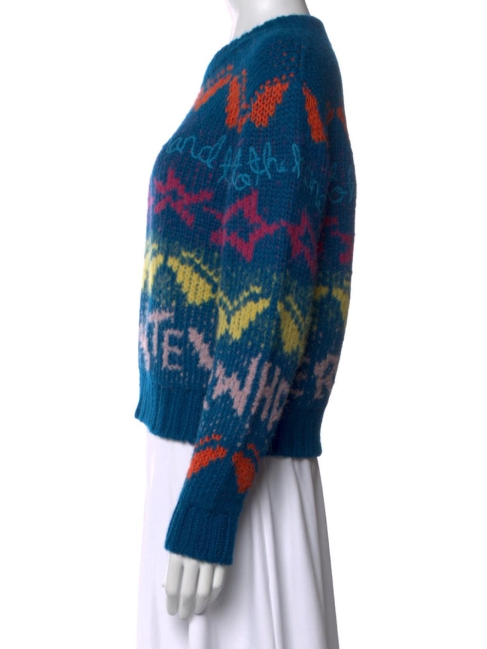 LINGUA FRANCA Luxury Embroidered Alpaca Wool Sweater • Womens LARGE • US 8 • NWT - Picture 6 of 13